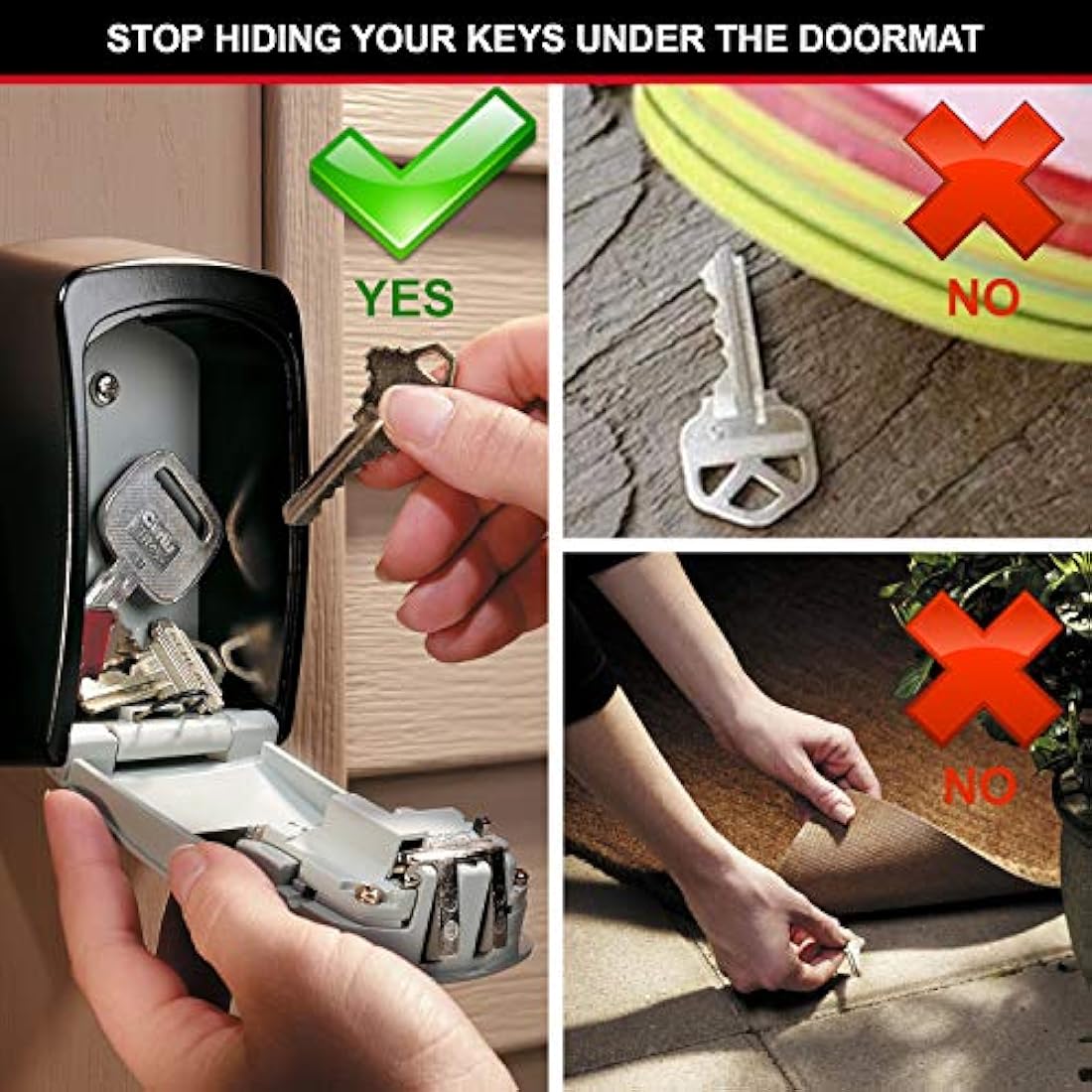Master Lock Key Safe, 5401EURD, Wall Mounted, Medium, Strong Aluminium Weather Resistant Construction - Mounting Hardware Included