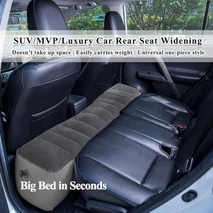 MEIRRAI Car Mattress, Inflatable Car Bed for Back of Cars, Gap Filler Air Mattress, Rear Seat Widening for SUV/MVP/Saloons, Travel Inflatable Gap Pad, Camping Bed with Air Pump for Travel Camping