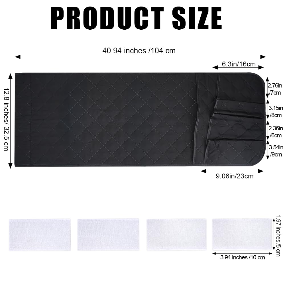 RETON Sofa Armrest Organizer with 5 Pockets, Non Slip Sofa Remote Control Holder Armchair Caddy with 4 Pair of Hook and Loop Fasteners