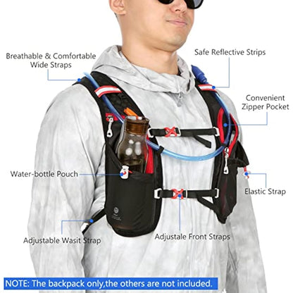 Lixada Lightweight Hydration Backpack 5L Running Backpack Hydration Backpack Waterproof and Breathable Large Capacity Outdoor Riding Backpack Lightweight for Running