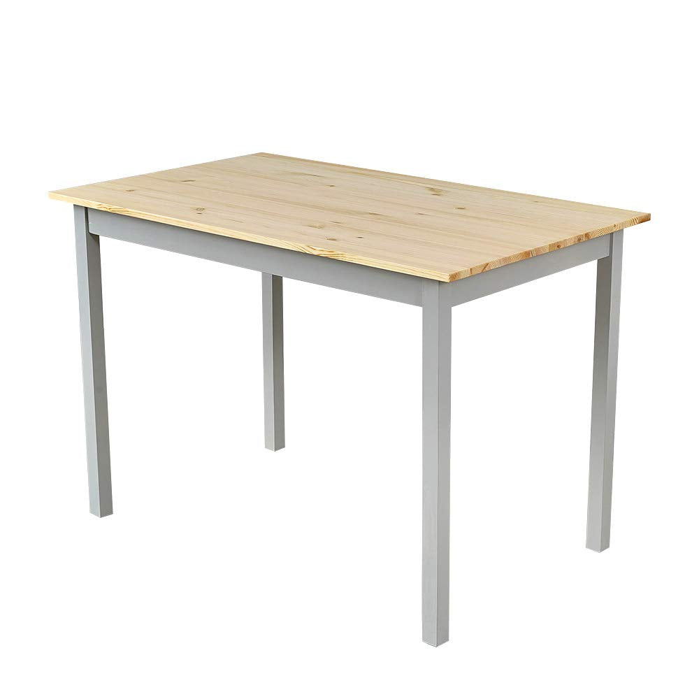 Panana Wooden Pine Dining Table with 4 Chairs in Choice of Colors Dining Room Furniture Set (Grey Pine)