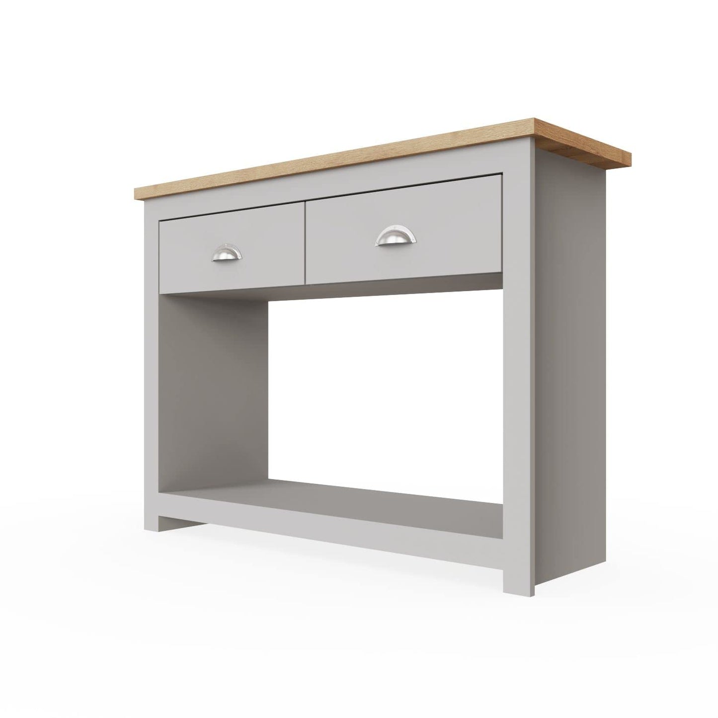 Timber Art Design UK Lisbon Console Hall Way Table with 2 Drawers Rustic Retro Style Hallway Living Room, Bedroom, Office