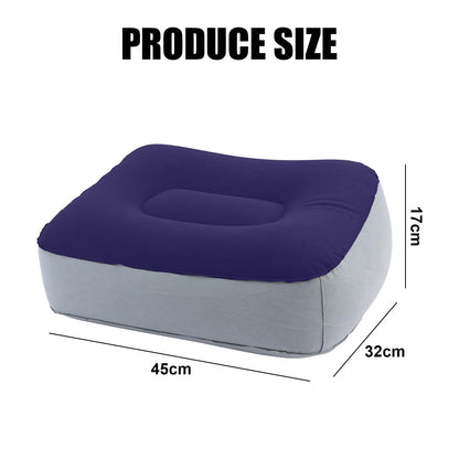 Inflatable Foot Rest for Travel 2 Pack, Inflatable Foot Rest Pillow for Car Office Home Grey Blue