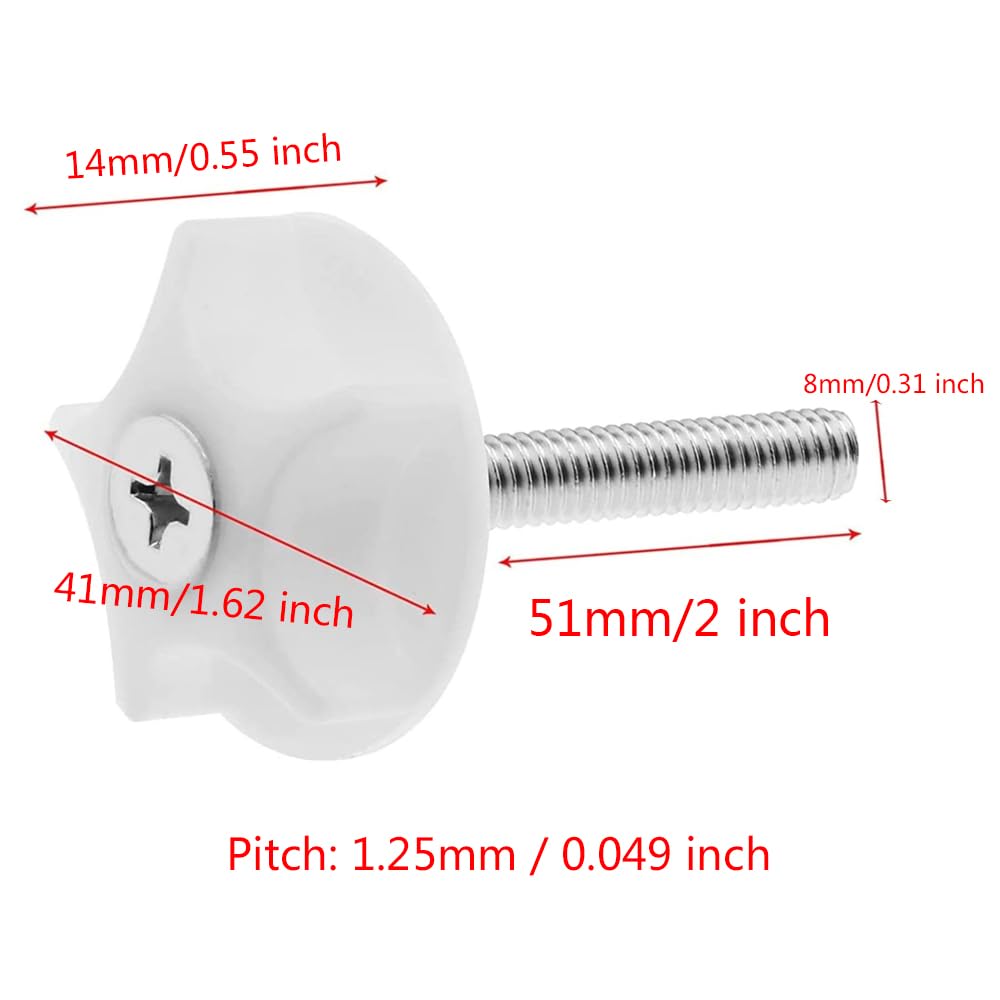QIRUIRED 4 Pcs M8 x 51mm Headboard Fixings Bolts Easy Fit Headboard Screws and Washers Bolt Screw Firm Fixation for Divan Beds Fittings