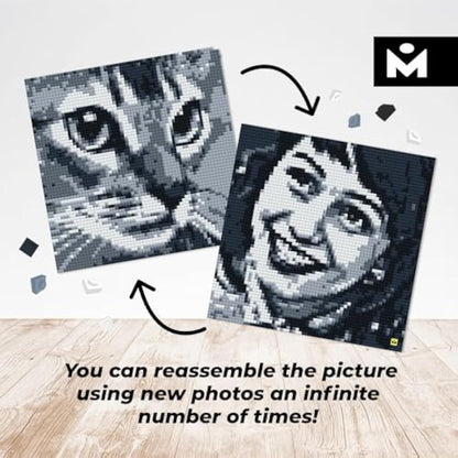 MOZABRICK Photo Construction Set Model S - Transform Any Picture into a Mosaic Wall Art Using Our Constructor and Web App. Infinite Pixel Art Possibilities Using Your Photos!