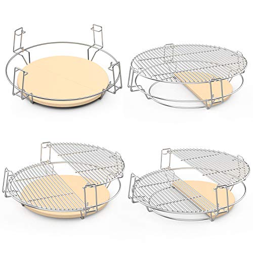 onlyfire BBQ Cooking Grate System Fits for 22.5" / 57cm Weber Kettle Grill and Other Similar Size Kettle Grills