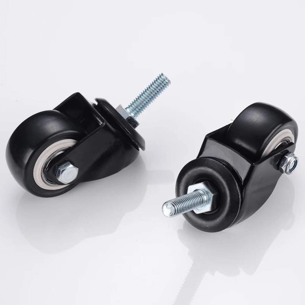 Castor Wheels M8x25mm 4 Pieces Load-Bearing 240kg PU Rotating Casters for Trolley Furniture Replacement (Without Brake)