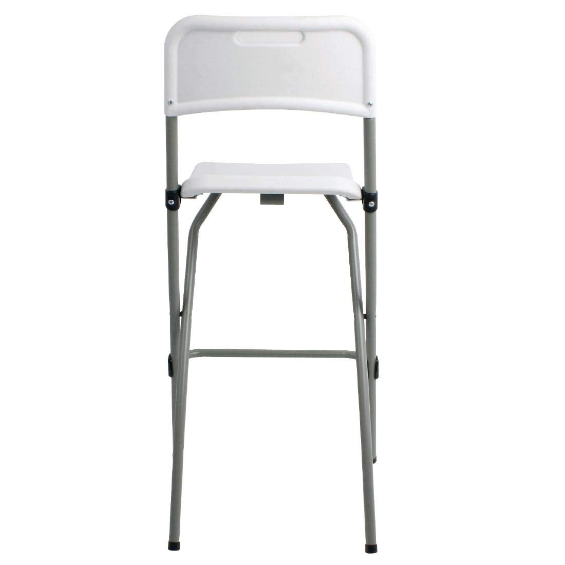 Bolero Folding High Stools Steel Frame Plastic Seat, Pack of 2, White