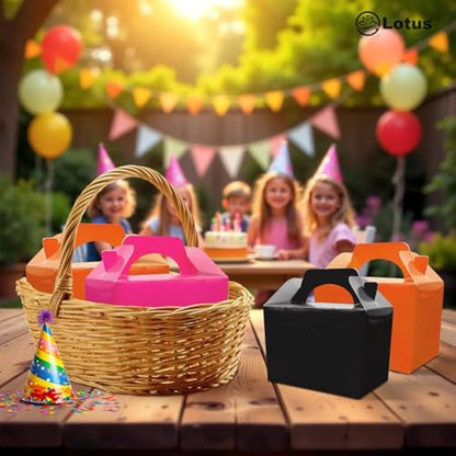 Lotus 50-Pack Kids’ Party Favor Boxes–Stylish Orange Treat Containers for Birthdays, Halloween, Picnics & Fun Celebrations| Perfect for Loot Box & Party Favors| Eye-Catching for Any Occasion (Orange)