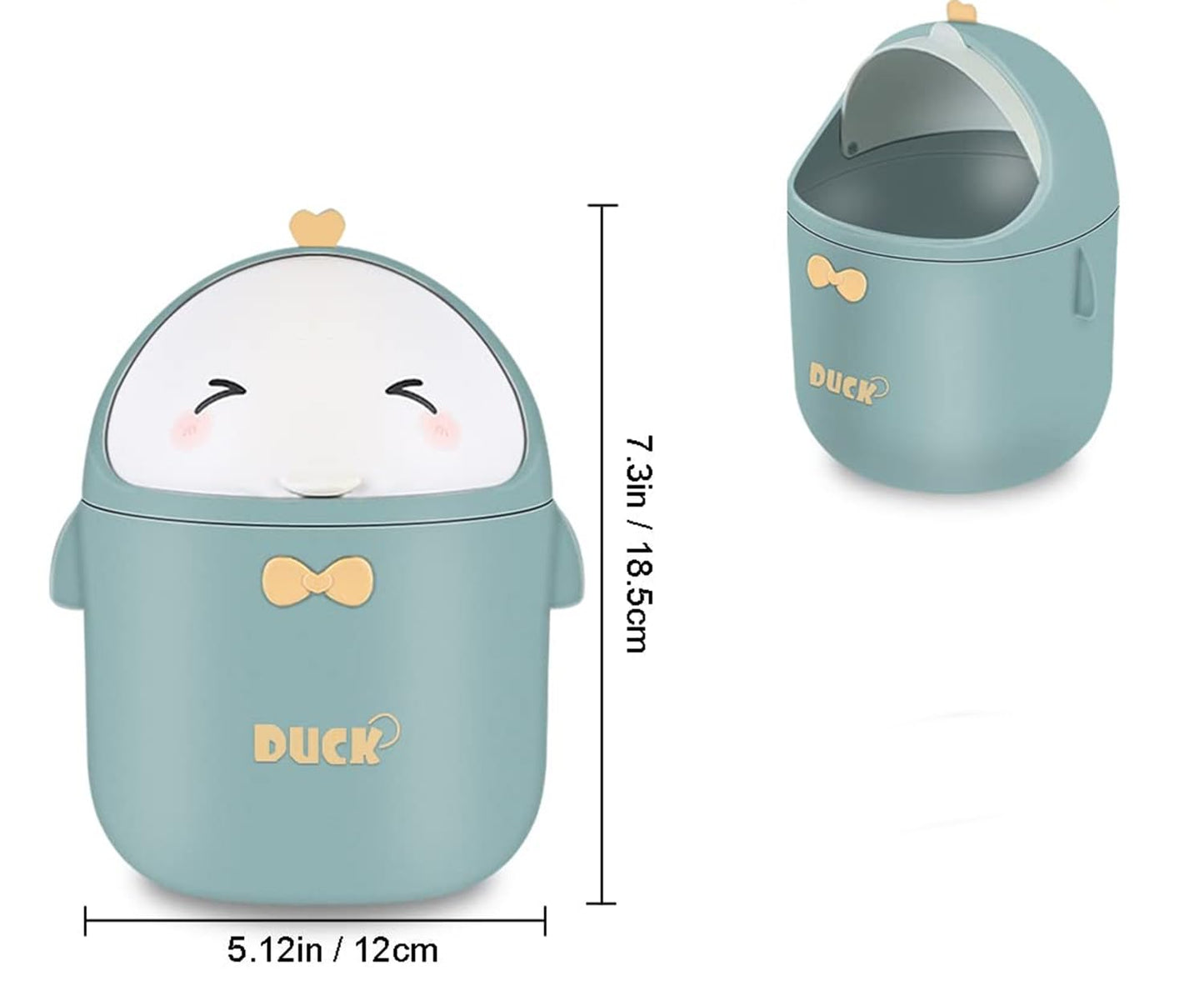 TOGHPUW Desk Bin, Mini Trash, Cute Small Waste Bin, Deskbin with Lid, Suitable For Office, Bedroom, Children'S Room (yellow)