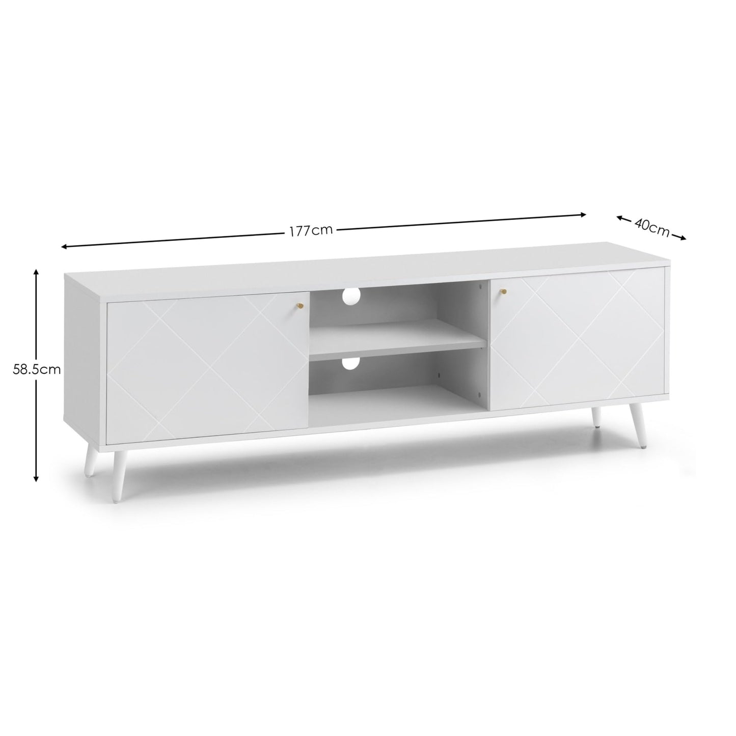 Julian Bowen Moritz TV Unit for up to 65" TVs, White - H58 x W176.5cm