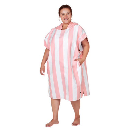 Dock & Bay Adult Beach Poncho - Hooded Towel with Deep Pockets - For Beach & Pool - Super Absorbent, Quick Dry - Cabana - Malibu Pink, Small (85x65cm,