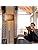 Floor Lamps for Living Room, Farmhouse Standing Lamp with Linen Lampshade Reading Standing Lamp for Living Room, Tall Pole Lamp for Bedroom/Family/Office (Black)