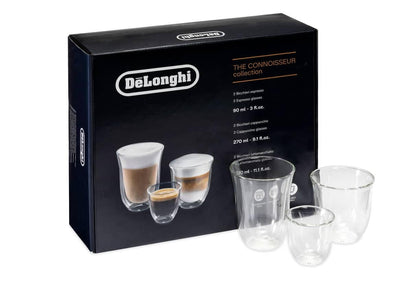 De'Longhi 5513296671 DLSC302 Delonghi Fancy Box 6er Set Thermo Glasses, Clear, 1L