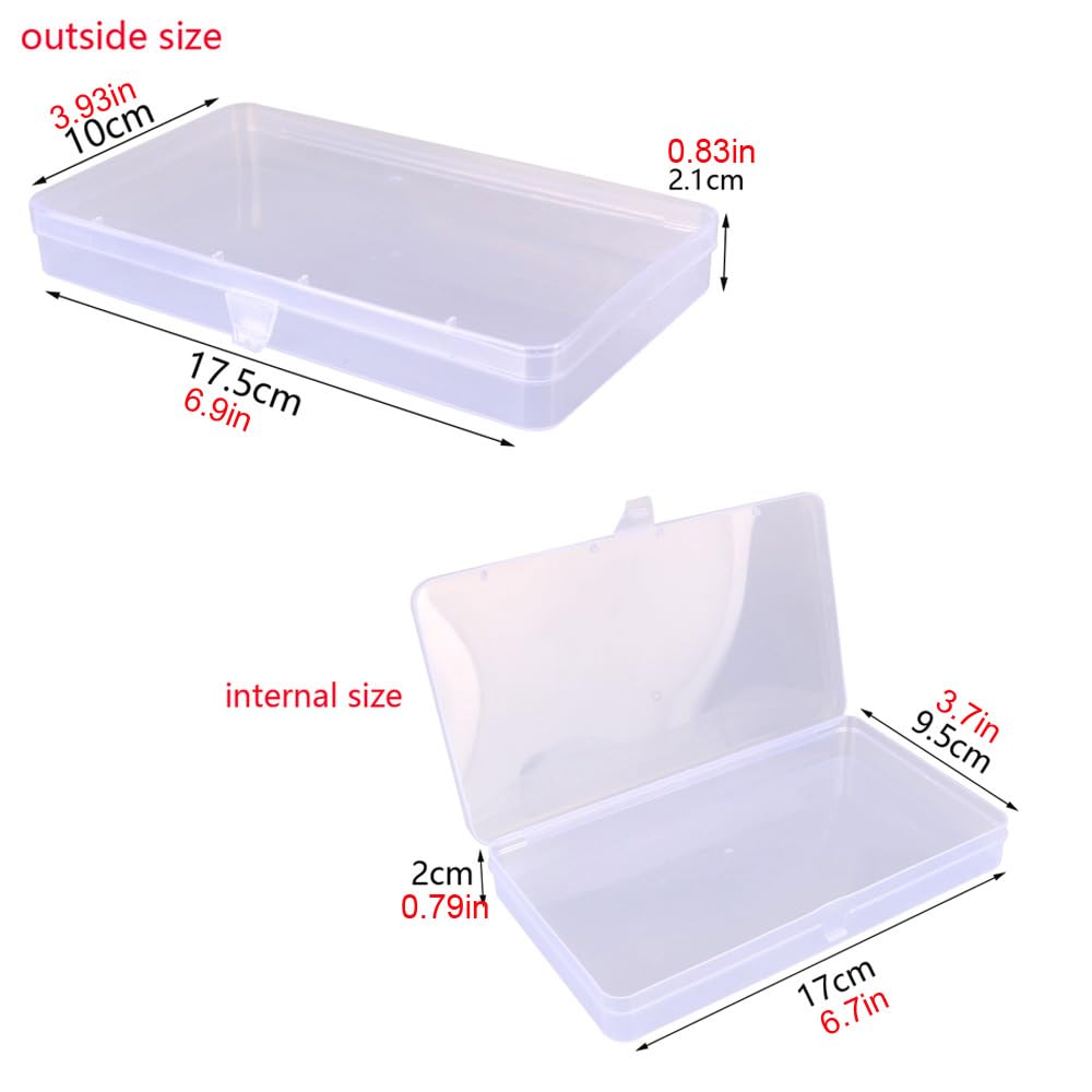 Gebildet 8 Pieces Mixed Sizes Rectangular Empty Mini Clear Plastic Organizer Storage Box Containers for Small Items and Other Craft Projects