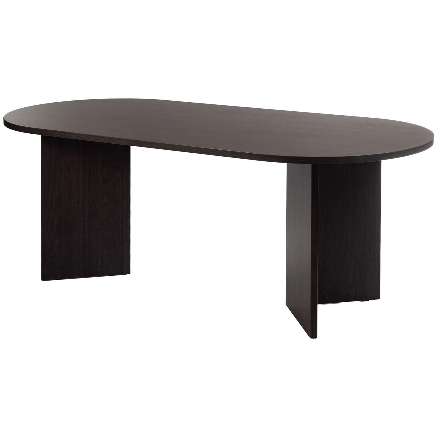 SELSEY Ovo Wood Dining Table 204x90x75cm, Ash Portland Oval Non-Extendable Design, Seats 6 to 10
