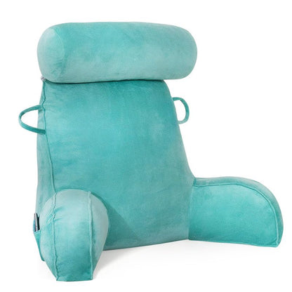 Mingfuxin Reading Pillows for Bed Sofa, Bed Backrest Pillows with Neck Arm Back Support Pillow, Adult Back Reading Cushion with Detachable Neck Roll &