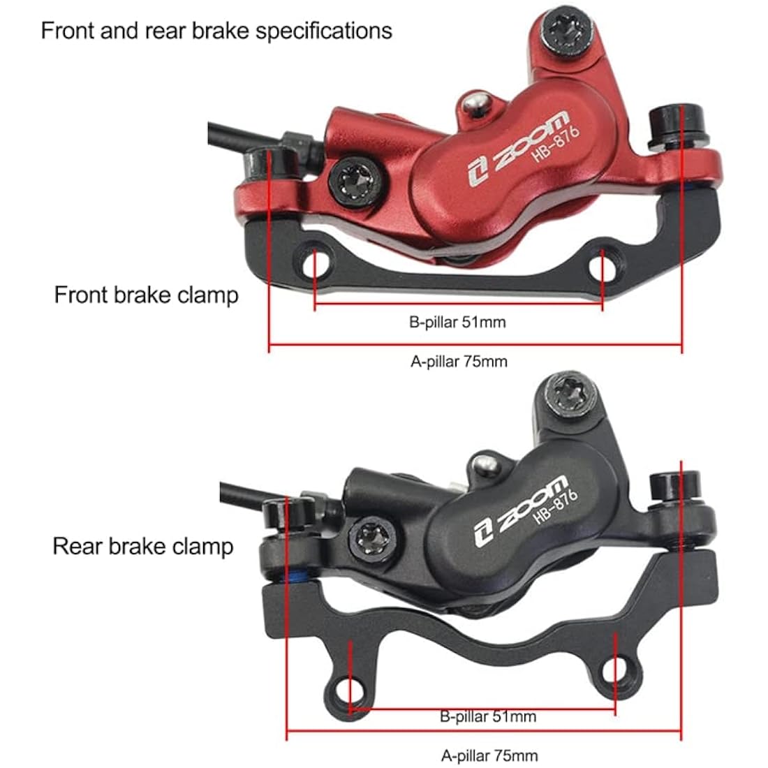 NYK ZOOM HB-876-E MTB 4 Piston Hydraulic Disc Brake E- Bike Power Off Oil Brakes