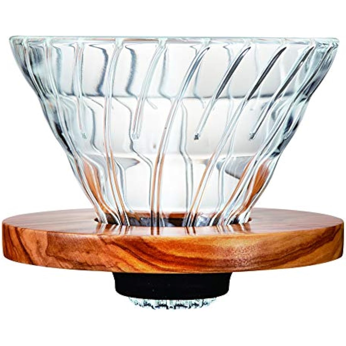 Hario V60 Dripper Glass Olive Wood 02 Size (1-4 Cups) + Measuring Scoop, 126 x 124 x 107 cm