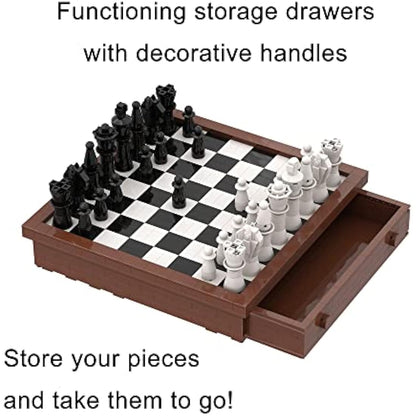 APOSTROPHE Games Building Block Deluxe Chess Set - 1,024 Pcs - Build Your own Chess Pieces & Board, Compatible with All Major Building Blocks