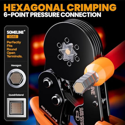 SOMELINE Crimping Tools Set with 21 Types of Ferrules - Hexagonal Ferrule Pliers 0.25-10mm²(AWG 24-8) I Electricians Tools, Crimper, Crimping Pliers, Wire Crimping Tool, Crimping Tool