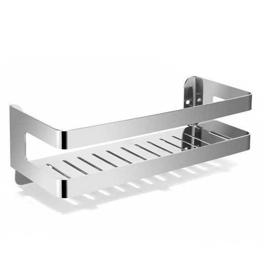 QL Shower Shelf,Stainless Steel Bathroom Rack,Bathroom and Kitchen Wall Organiser,Shampoo Holder 30CM,Chrome