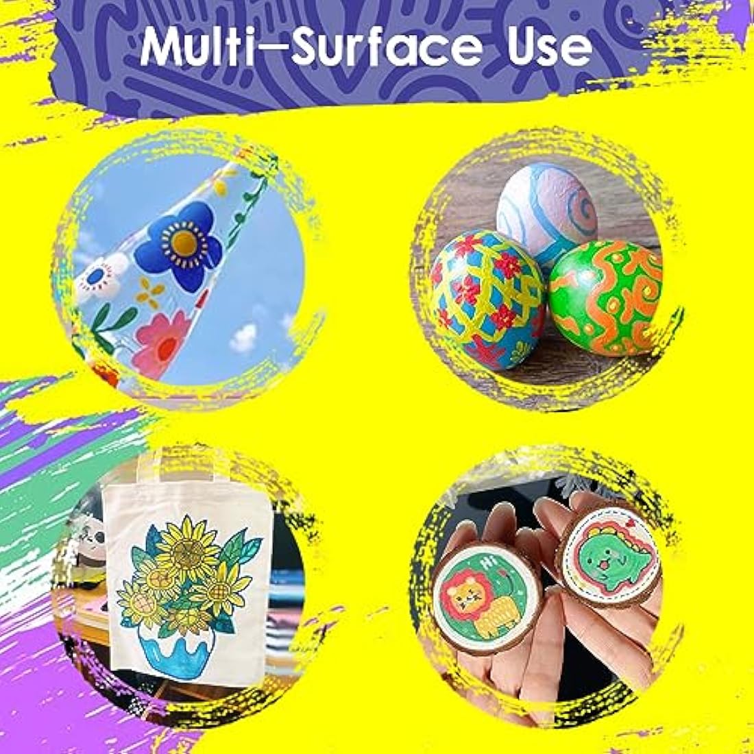 60 Colours Acrylic Paint Pens for Rock Painting Fabric Glass Stone Ceramic Wood Metal, Dual Tip Acrylic Markers Set for Easter Egg Pumpkins Christmas, Arts and Crafts for Adults and Kids