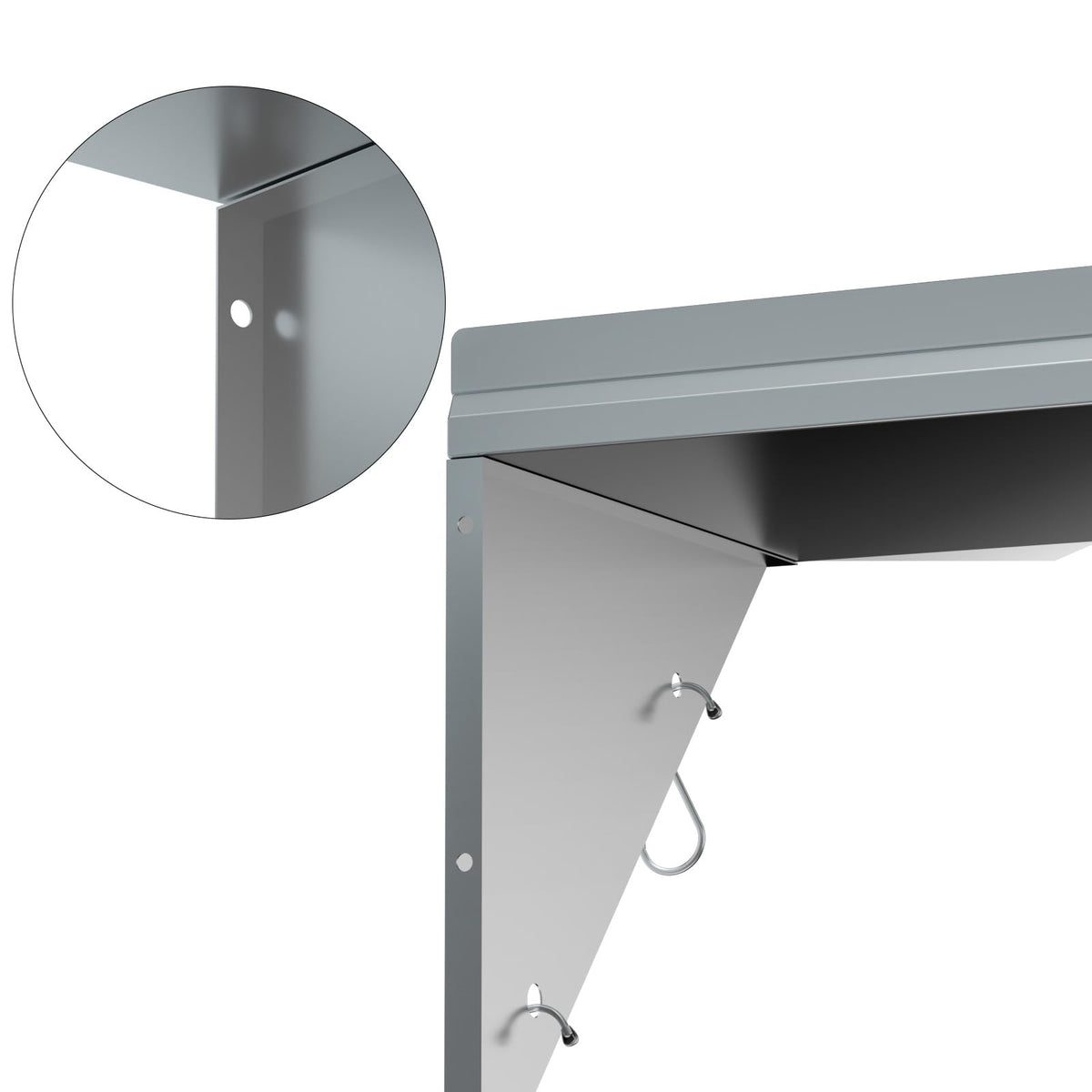Stainless Steel Shelf Commercial Kitchen Wall Shelves 80x30cm, 2PCS