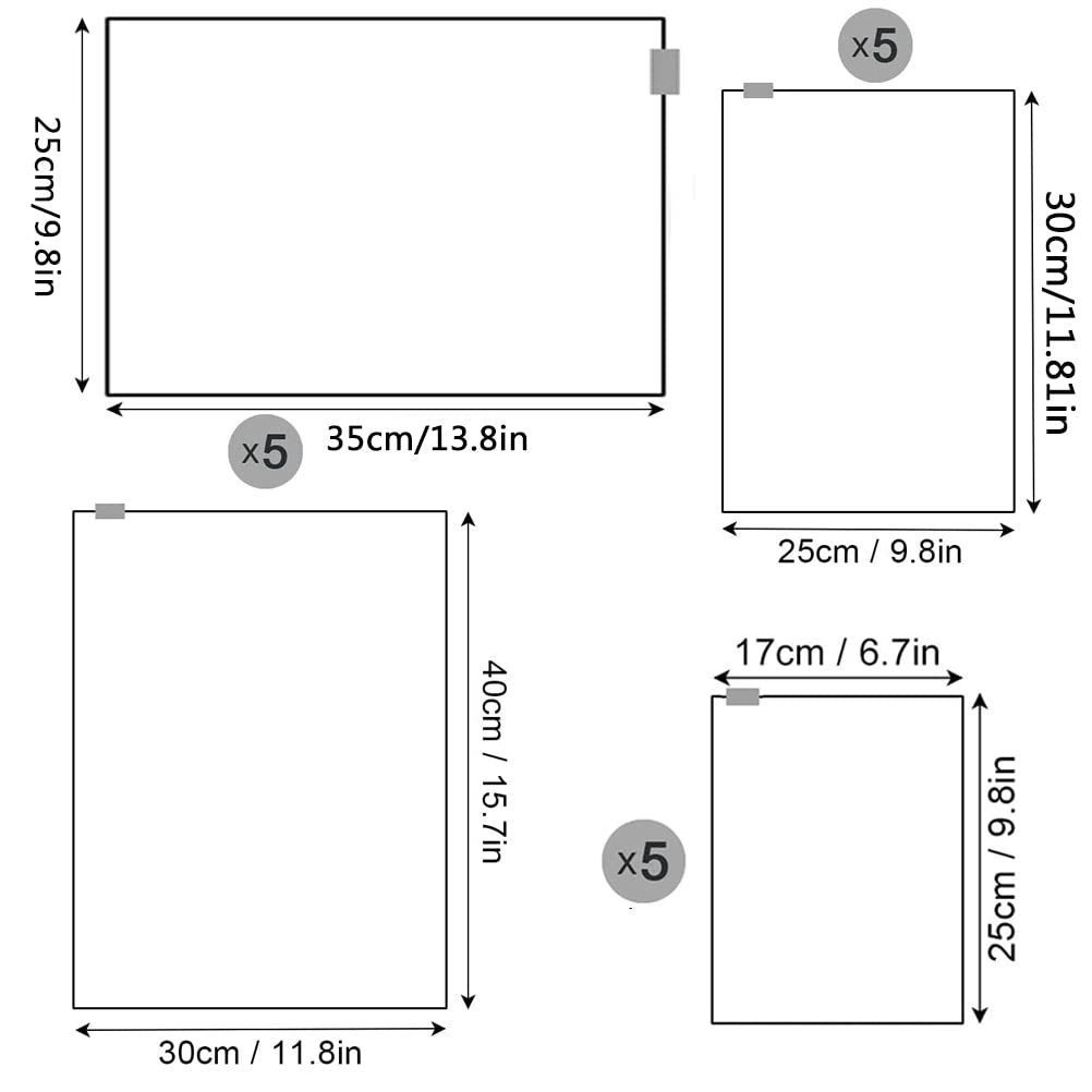 20 Pcs Zip Lock Bags, Travel Storage Clothes Bag, Reusable Hospital Bags
