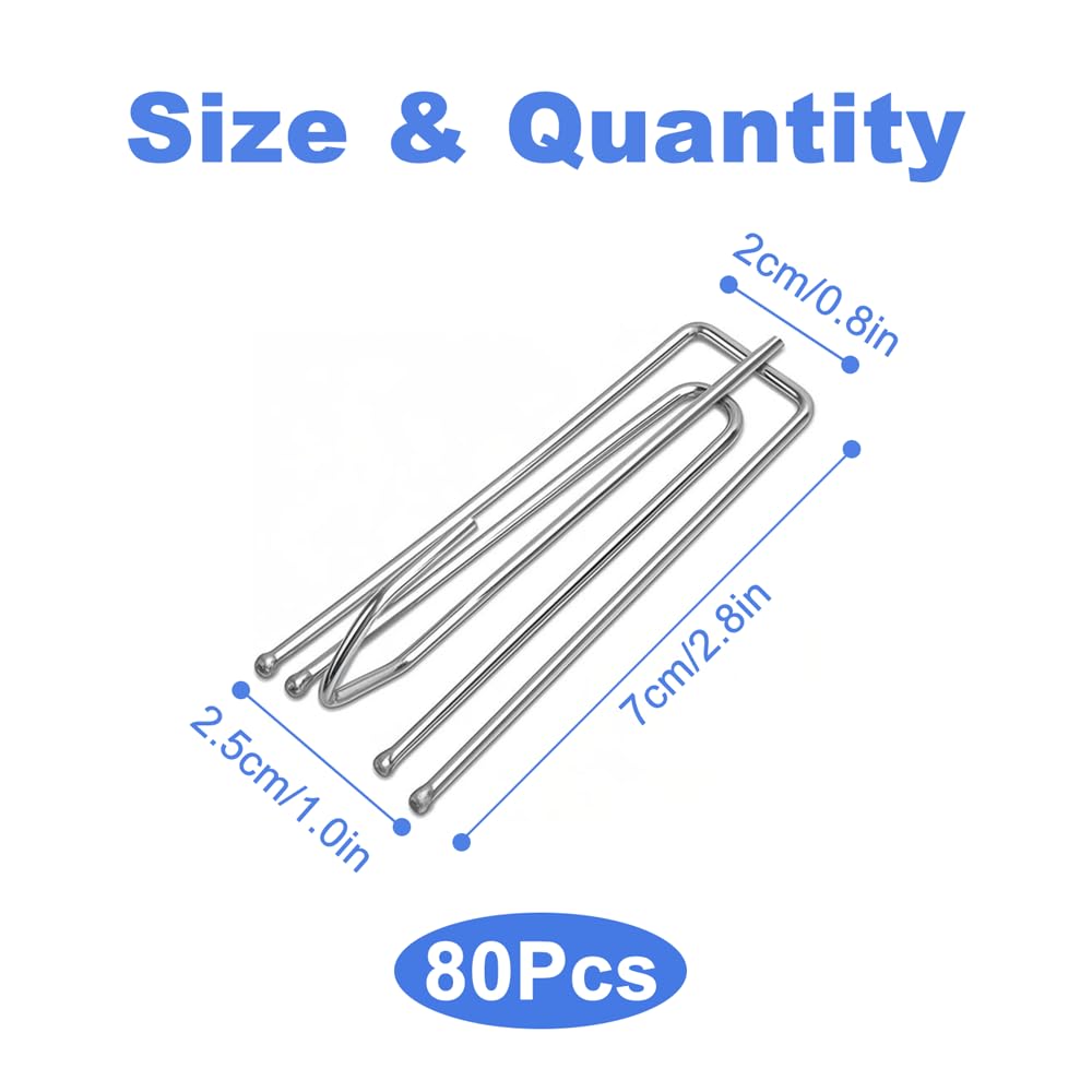 80 Pcs Pencil Pleat Curtain Hooks, Metal Curtain Hooks