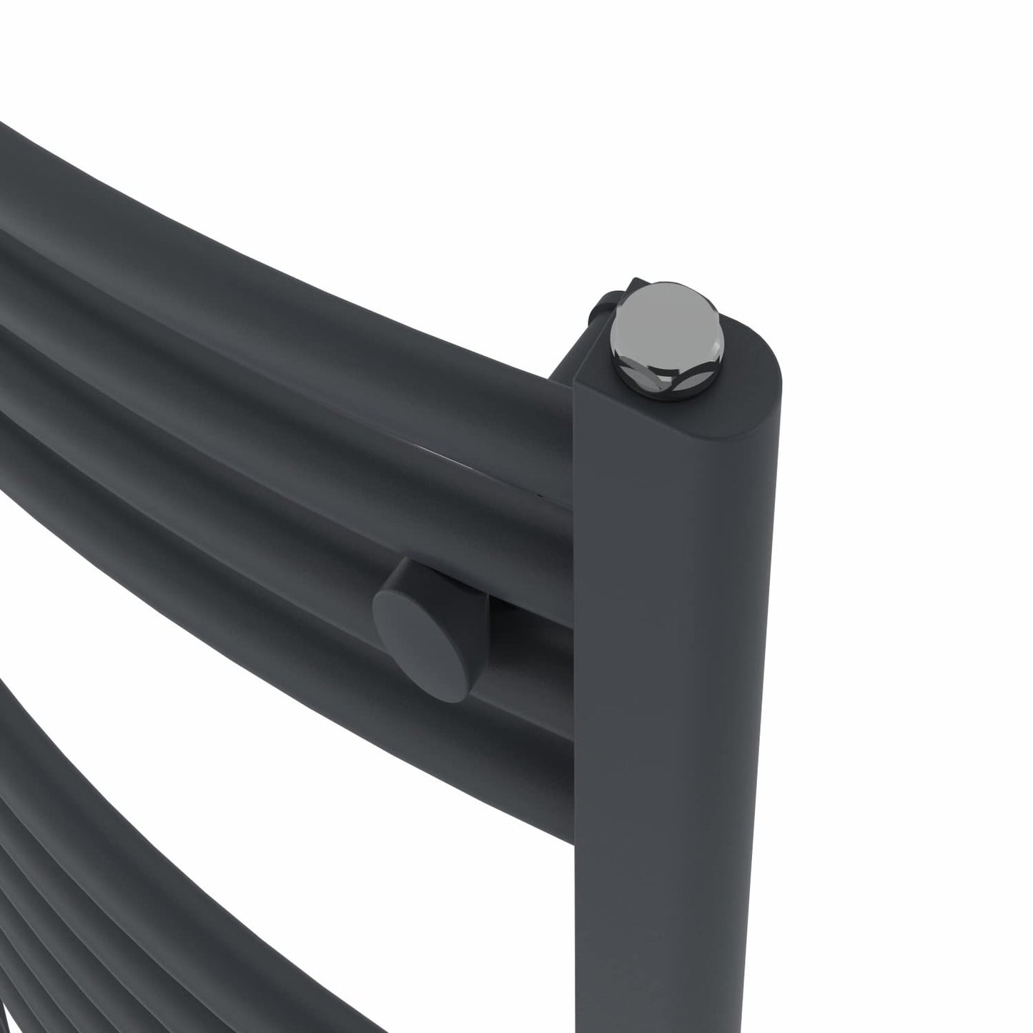 Warmehaus Curved Heated Towel Rail Anthracite Radiator 1600x500mm