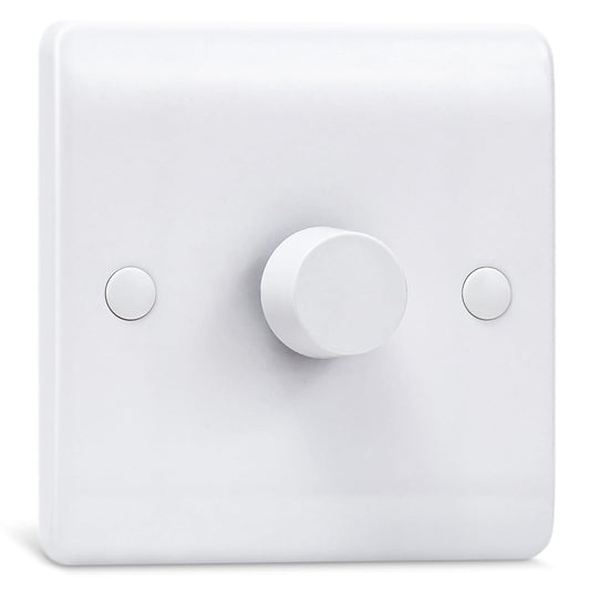 Dimmer Light Switch, Single Wall Dimmer Switch for LED, Halogen & Incandescent Bulbs, Trailing Edge Technology 1 Gang, 1Way/2 Way Rotary Switch
