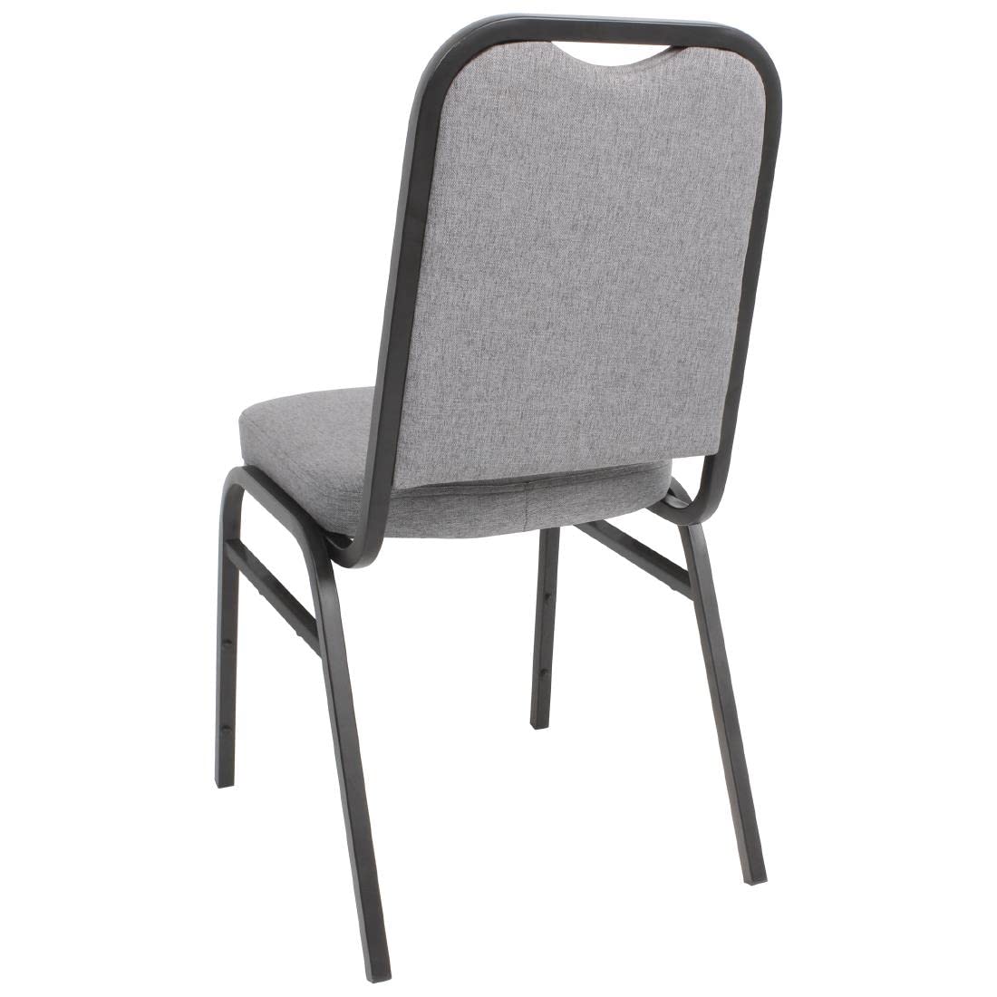 Bolero Square Back Stacking Banquet Chairs, Black & Grey (Pack of 4)