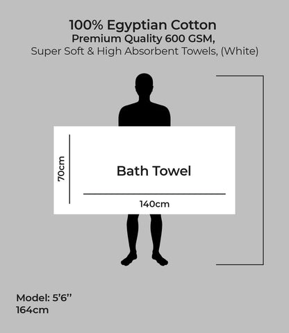 MistyMorning Bath Towels Pack of 2, Extra Large 70x140cm, Luxury 100% Cotton 500GSM Super Soft & Highly Absorbent Quick Dry Luxury Bathroom Towels