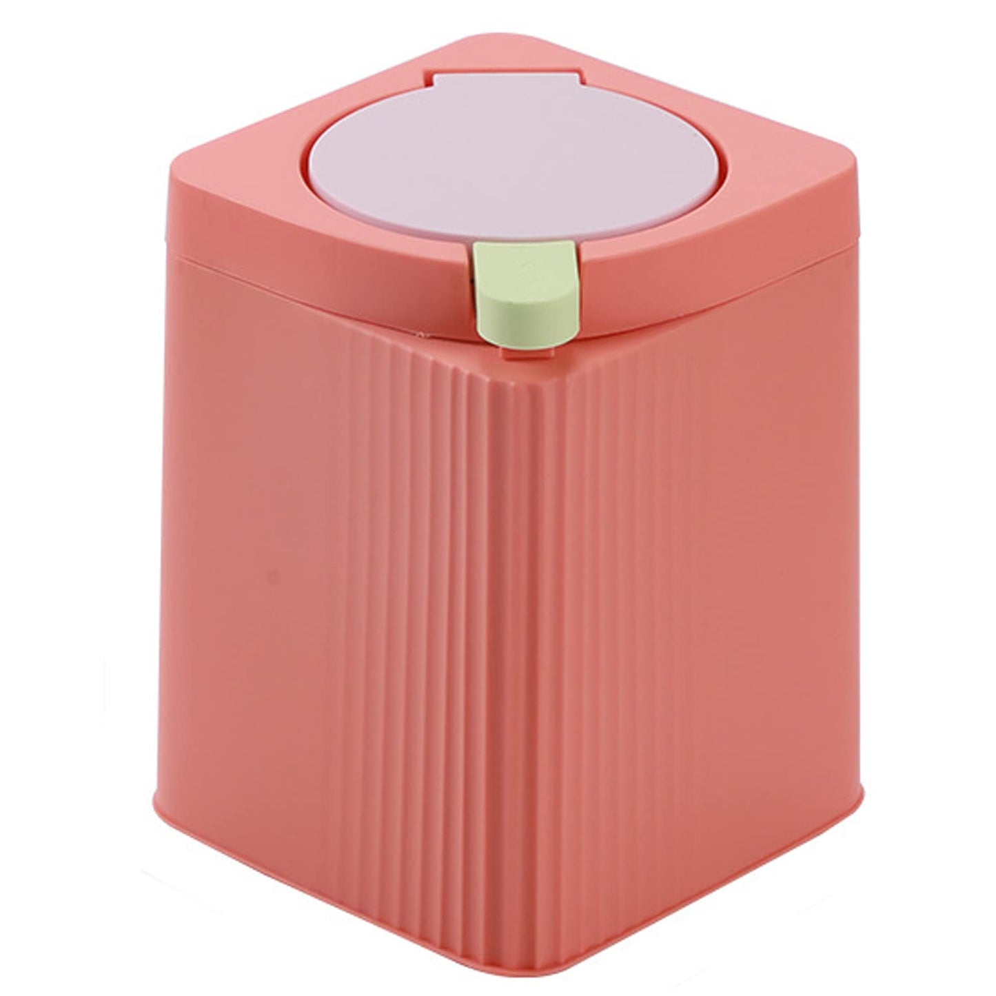 Zhongren Small Waste Paper Bin with Push Lid Kitchen Bathroom Living Bins Recycling Square Office Wastebasket Dustbin Home Bedroom Trash Can Garbage