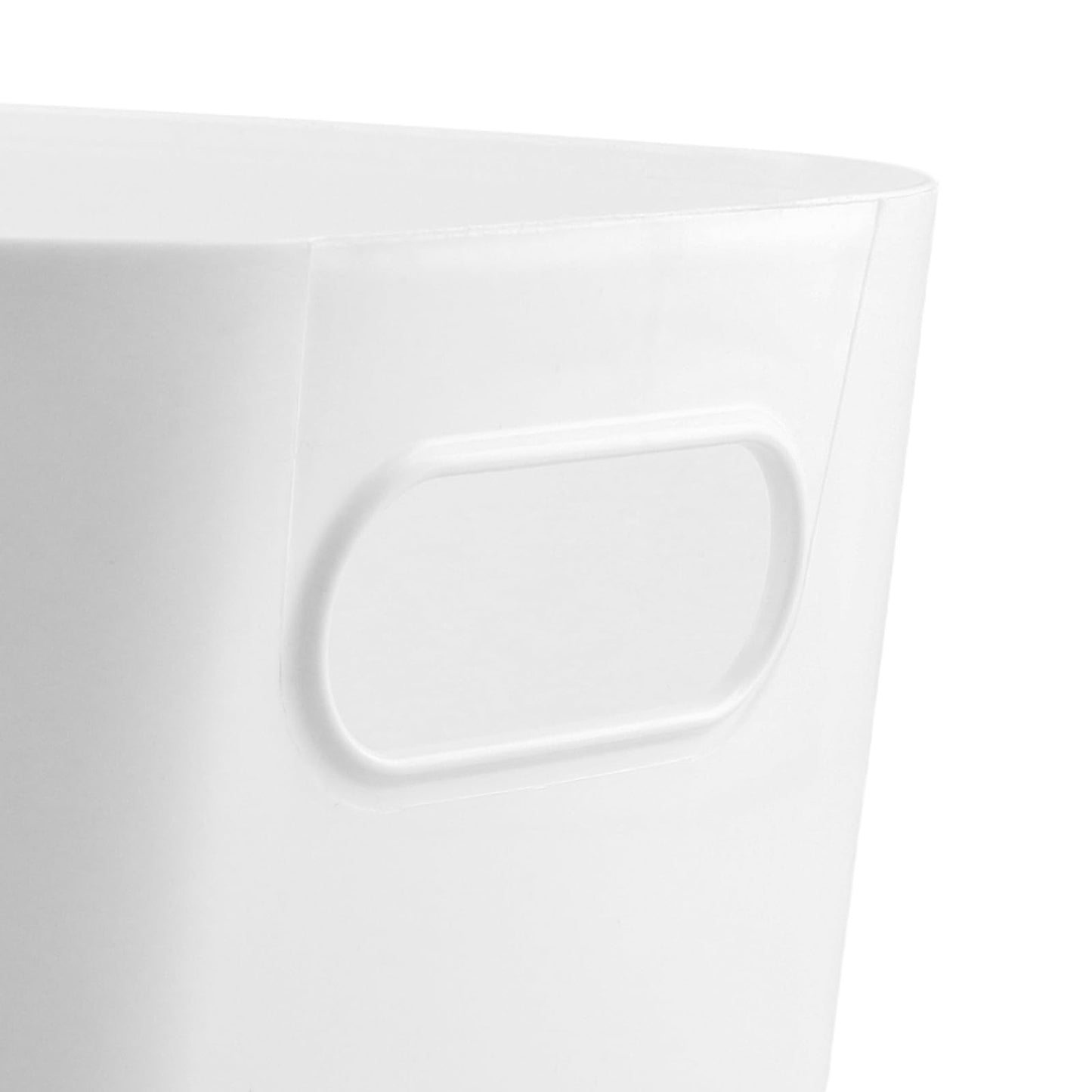 MAHIONG 15 PCS White Plastic Storage Boxes, 25 x 16.5 x 10cm White Storage Baskets with Handle, Kitchen Cupboard Organiser