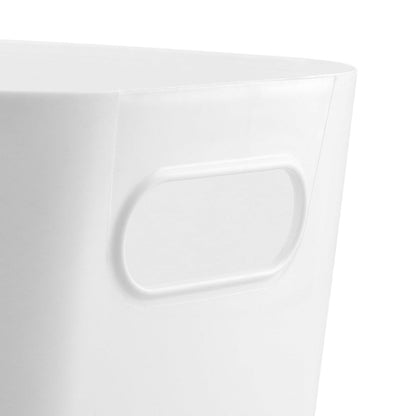 MAHIONG 15 PCS White Plastic Storage Boxes, 25 x 16.5 x 10cm White Storage Baskets with Handle, Kitchen Cupboard Organiser