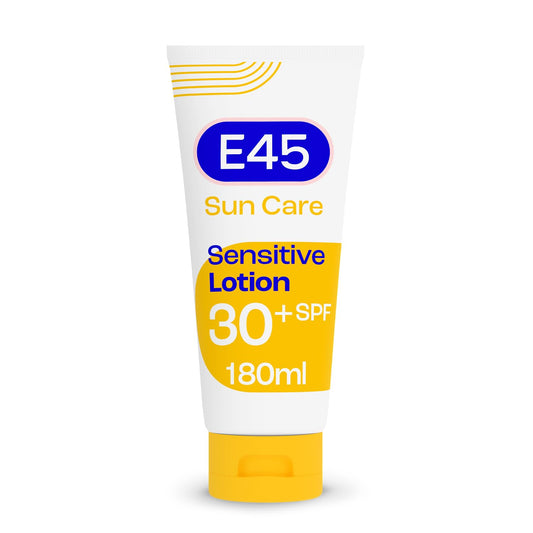 E45 Sun SPF30 Sensitive Sun Cream with Vitamin E - UVA and UVB Protection- Fragrance-Free and Dermatologically Tested Sun Lotion For Body - Suitable