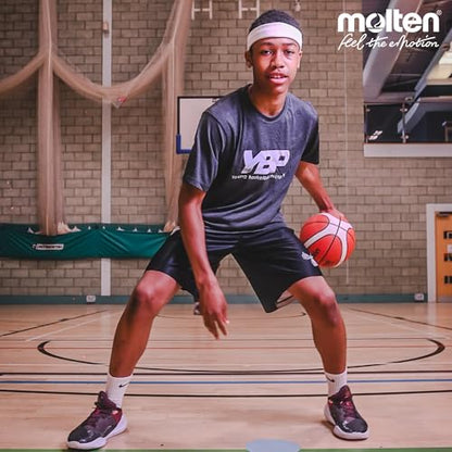 Molten BG3800 Basketball, Indoor, FIBA Approved, Composite Leather, Size 5, Orange/Ivory, Suitable For Boys Age 7, 8, 9, 10 & 11, Girls age 12 & 13