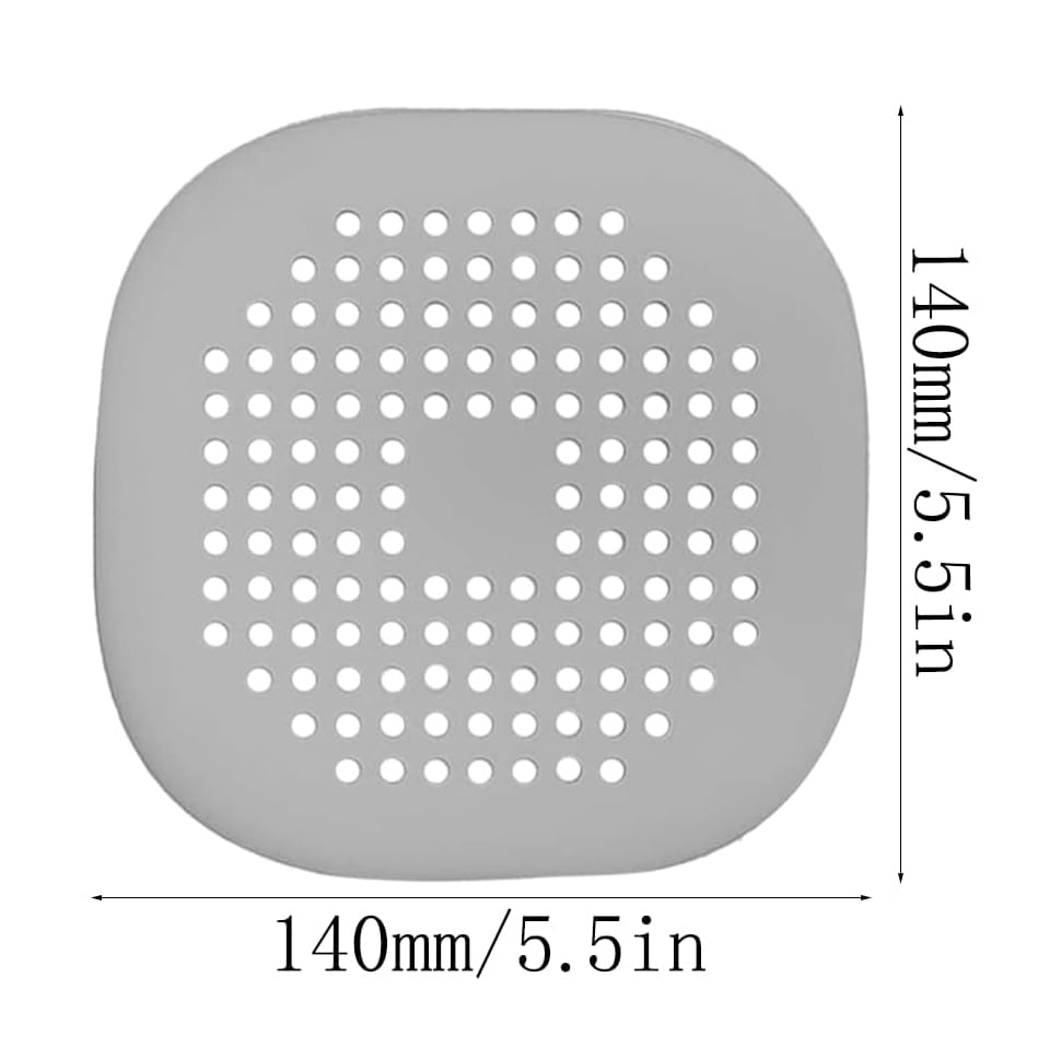 2 Pcs Silicone Drain Protector with Sucker, Sink Filter Shower Drain Covers Hair Catcher for Bathroom Shower, Bathtub and Kitchen With Suction Cup