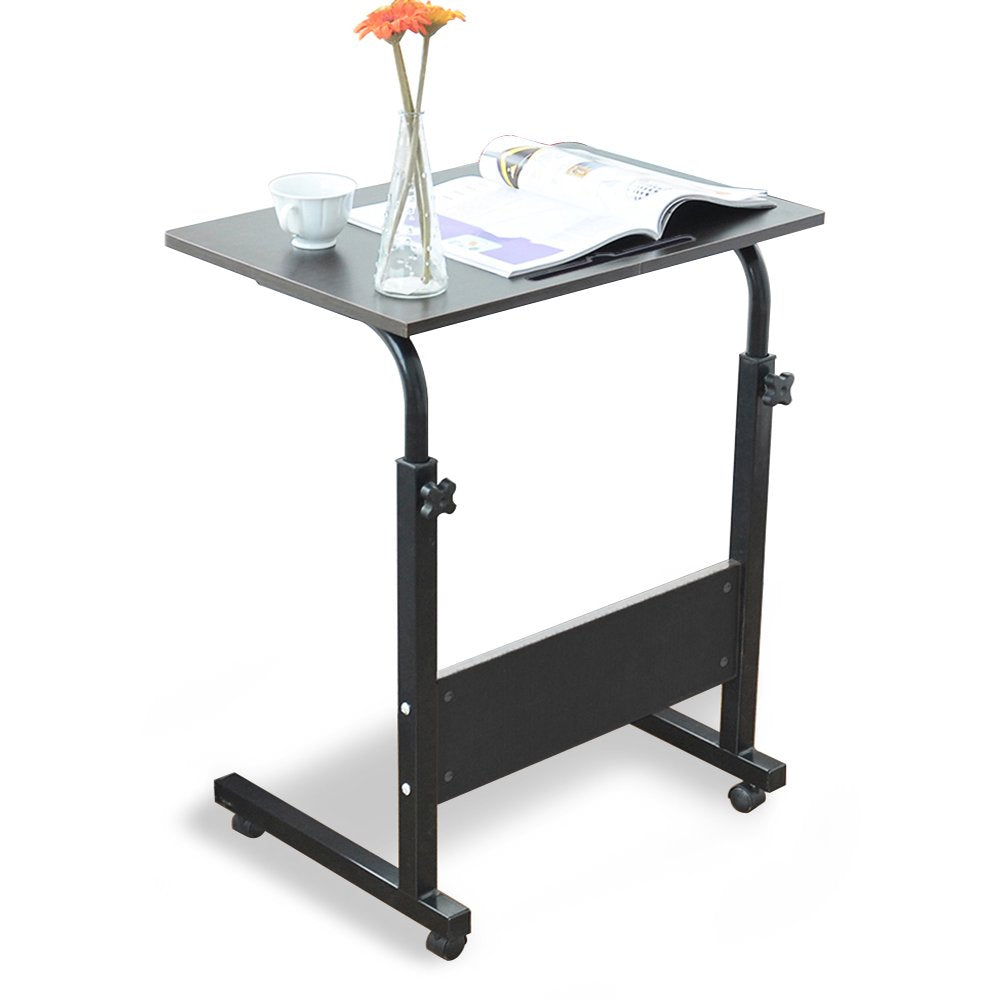 sogesfurniture 60 * 40cm Adjustable Height Laptop Table with Tablet Slot, Mobile Computer Stand Desk Portable Side Table for Bed Sofa