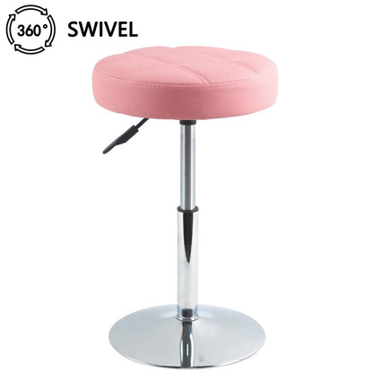 FURWOO Round Cushion Salon Stool Massage Chair Adjustable Swivel Spa Stool for Beauty Nail Home Bar Work Low Bar Chair for Barber Shop SmallPink
