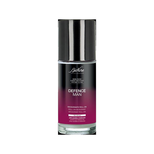 Bionike Defence Man - Dry Touch, Roll-on Antiperspirant Deodorant, Absorbs Sweat, Anti-Halos and Zero Stains, Gives a Soothed and Hydrated Skin,
