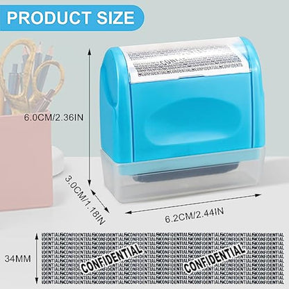 AUXHCYL Confidential Roller Stamp, Data Defender, Identity Theft Protection Roller Stamp, Including 3-Pack Refills, Anti Theft and Privacy Safety(Blue)