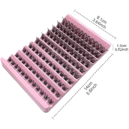 Lash Clusters, 120Pcs DIY Individual Eyelash Extenisons Natural Look D Curl Cluster eyelashes 8-16MM Reusable Individuals DIY at Home (#01)