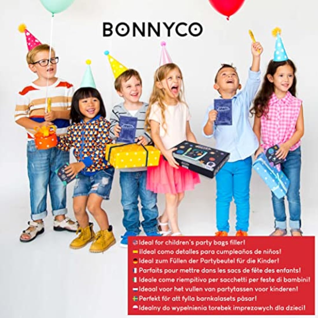 BONNYCO Invisible Ink Pen and Notebook, Pack 16 Space Party Bag Fillers for Kids, Pinata Toys | Birthday Decorations | Stocking Fillers for Kids Birthday | School Prizes, Space and Universe Gifts