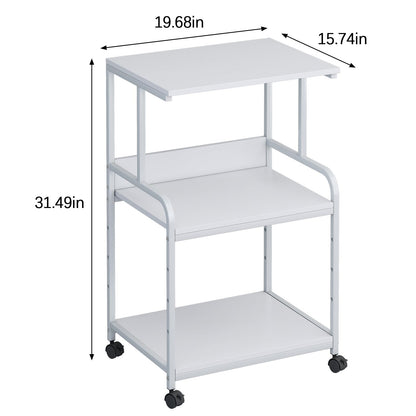 Printer Stand Table Shelf with Storage,3d Printer Shelf Organizer With Shelf and Wheels,3 Tier Multi-Purpose Rolling Cart for Folders,Books,for Fax