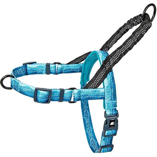 Leashboss Pattern Reflective No Pull Dog Harness with Bungee Handle, Rear and Front Clip Attachment, Pattern Collection (Wave Pattern, Large)
