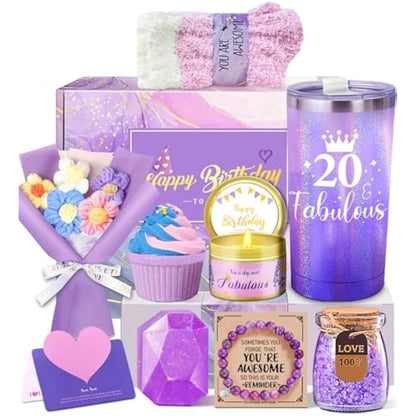 20th Birthday Gifts for Girls, Happy 20th Birthday Gifts for Her Women Daughter, Gift Ideas 20 Year Old Hamper for Female Sister Best Friends, Personalised 20 Year Old Girls Gifts