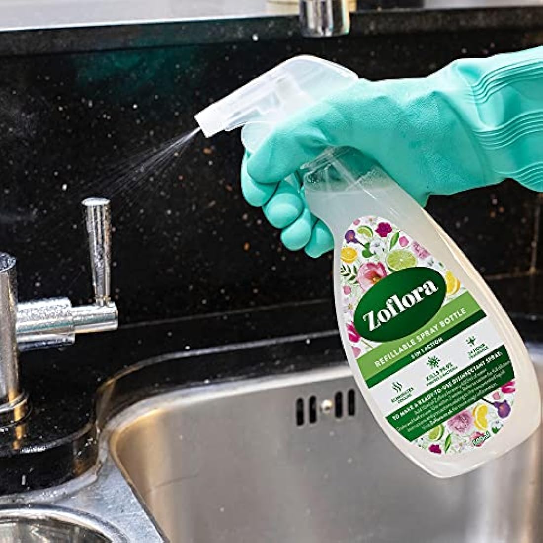 Zoflora Mixed Pack Concentrated Disinfectant Liquids, 8 x 250ml Pack, Includes Lemon Zing & Rhubarb & Cassis, Antibacterial Multi-Surface Cleaners, Kills 99.9% of Germs